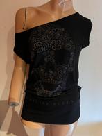 PHILIPP PLEIN top maat m  origineel ZGAN, Maat 38/40 (M), Philipp plein, Verzenden, Zwart