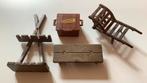 Playmobil onderdelen bruin bankje kist kar ridder vintage, Ophalen, Gebruikt, Los playmobil