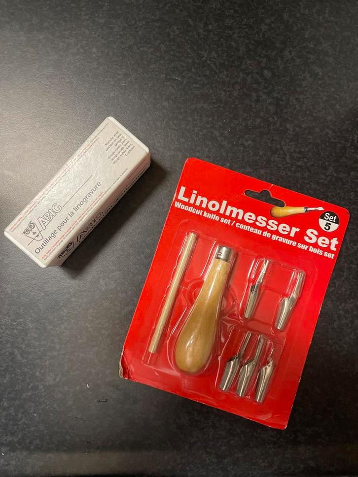 Linoleum Snijgereedschap Set - ABIG Graveren, Hobby en Vrije tijd, Knutselen, Nieuw, Gereedschap of Toebehoren, Ophalen of Verzenden