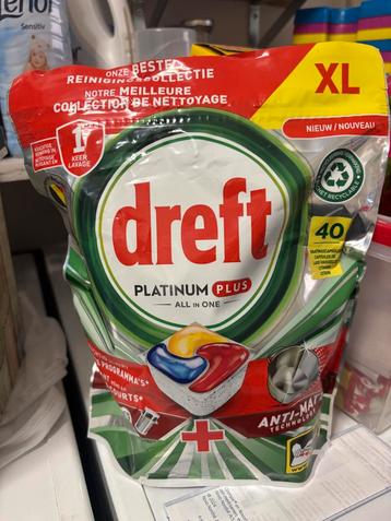 2x Dreft Platinum Plus Vaatwastabletten - 40 stuks beschikbaar voor biedingen