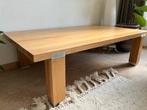 Licht massief eiken salontafel + bijzettafel metalen details, Huis en Inrichting, Tafels | Salontafels, Ophalen, 100 tot 150 cm