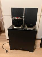 Speakerset met subwoofer, Audio, Tv en Foto, Home Cinema-sets, Ophalen, 2.1-systeem, 70 watt of meer, Zo goed als nieuw