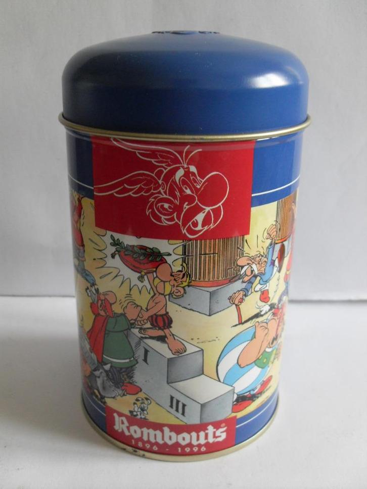 Asterix en Obelix Rombouts Blik Voorraad Blik Asterix, Verzamelen, Stripfiguren, Zo goed als nieuw, Gebruiksvoorwerp, Asterix en Obelix