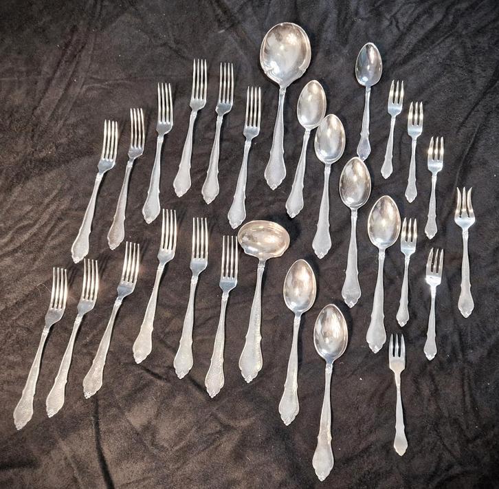 Verzilverd Art-Deco Bestek Gero 90 - Model 650, Antiek en Kunst, Antiek | Bestek, Ophalen of Verzenden