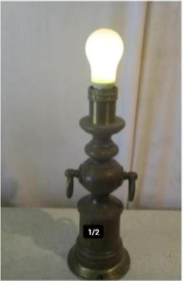 Mooie Retro Tafellamp in hout en metaal - 35cm beschikbaar voor biedingen