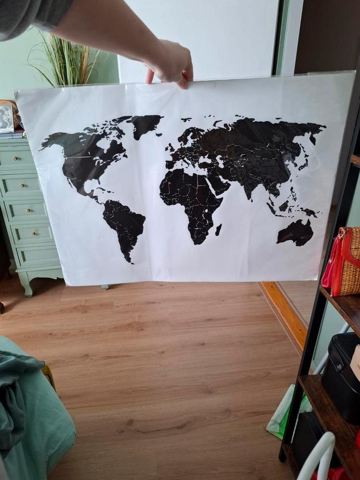 Wereld sticker map, Huis en Inrichting, Woonaccessoires | Memoborden, Nieuw, Ophalen of Verzenden