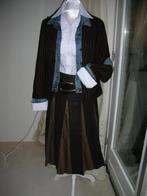 THE BARN ROK MT 36/38 plooien leer en stof bruin NIEUW, Bruin, Nieuw, Ophalen of Verzenden, Maat 36 (S)