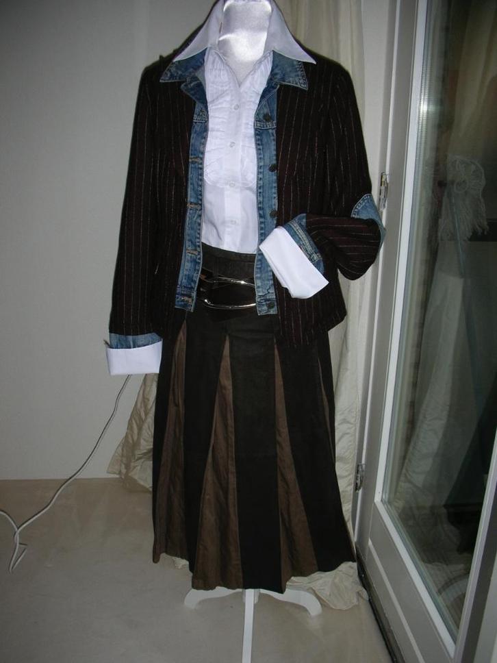 THE BARN ROK MT 36/38 plooien leer en stof bruin NIEUW, Kleding | Dames, Rokken, Nieuw, Maat 36 (S), Bruin, Onder de knie, Ophalen of Verzenden