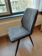 4 eettafel stoelen, antraciet, Huis en Inrichting, Stoelen, Ophalen, Zo goed als nieuw, Vier, Stof