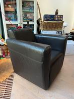 2 Fauteuils Donkerbruin leer, Huis en Inrichting, Fauteuils, Ophalen, Zo goed als nieuw, 50 tot 75 cm, Leer