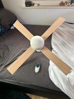 Plafondventilator met afstandsbediening + licht, Ophalen, Zo goed als nieuw, Modern simpel, Minder dan 50 cm