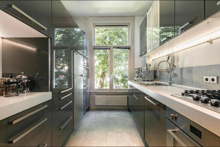 Ikea Faktum keuken, glanzend grijsblauw, Huis en Inrichting, Keuken | Keukenelementen, Zo goed als nieuw, 200 cm of meer, 200 cm of meer