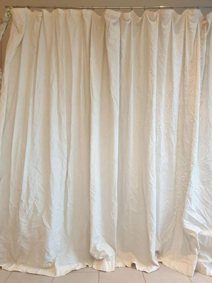 2x overgordijn sluitgordijn ecru B 290 x H 200 cm, Huis en Inrichting, Stoffering | Gordijnen en Lamellen, Gebruikt, Minder dan 100 cm
