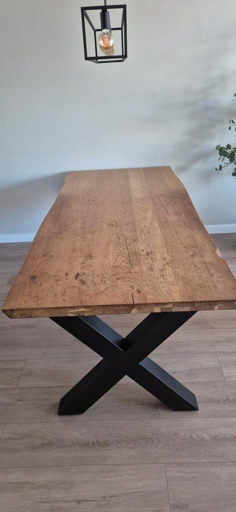 Metalox boomschors eetkamertafel, b100Xd230xh77., Huis en Inrichting, Tafels | Statafels, Gebruikt, Ophalen of Verzenden