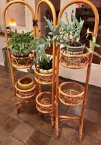 Vintage bamboe en rotan plantenrek, Ophalen of Verzenden