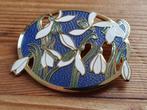 FISH cloisonne "sneeuwklokjes" broche - Engeland, Sieraden, Tassen en Uiterlijk, Broches, Ophalen of Verzenden, Blauw, Overige materialen