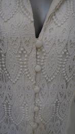 prachtig vintage blousje roomwit met kant Canda 46, Wit, Maat 46/48 (XL) of groter, Ophalen of Verzenden, Zo goed als nieuw