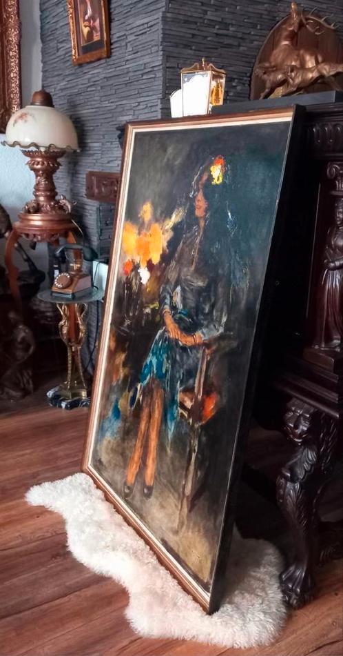 F.J.(Floris)Tiele1928-2012,Schilderij Olieverf op doek lijst, Antiek en Kunst, Kunst | Schilderijen | Klassiek, Ophalen of Verzenden