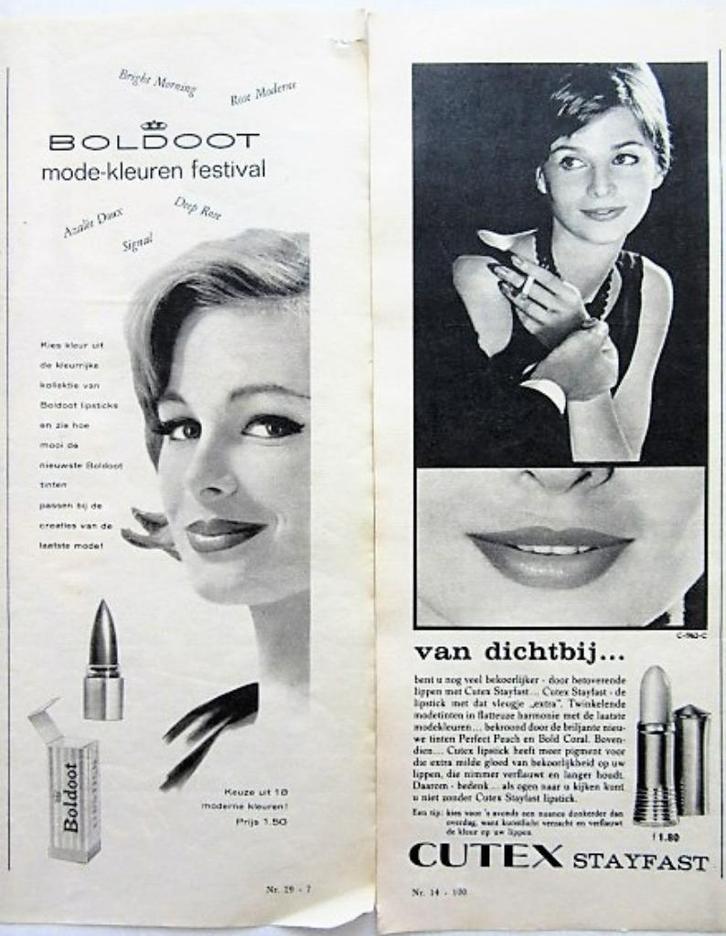 22 vintage advertenties reclames schoonheidsproducten 26-62, Verzamelen, Merken en Reclamevoorwerpen, Gebruikt, Overige typen