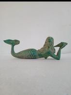 Prachtig bronzen beeld van zeermermin, Mermaid kunst brons, Ophalen of Verzenden
