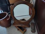 Vintage / antiek scheer spiegel met lade, Antiek en Kunst, Ophalen, Rechthoekig, Minder dan 50 cm, Minder dan 100 cm