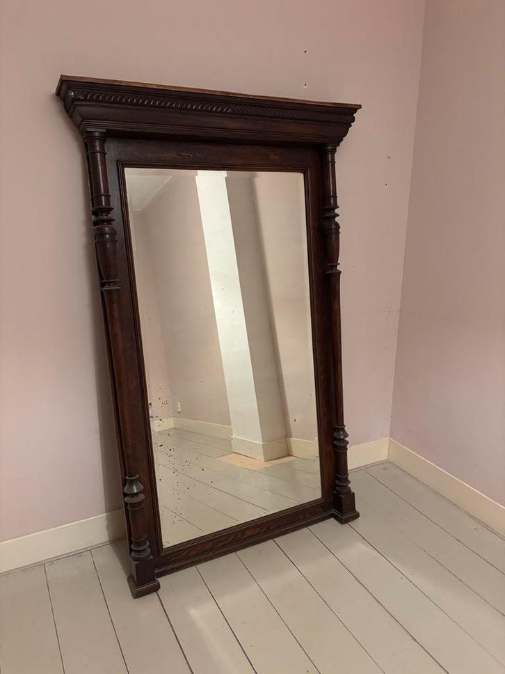 Mooie antieke spiegel meer dan 100 jaar oud., Antiek en Kunst, Antiek | Spiegels, Rechthoekig, Ophalen