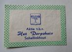 Aktie t.b.v    HET DORPSHUIS    SCHELLINKHOUT, Verzenden, Zo goed als nieuw, Luciferdoosjes of -merken