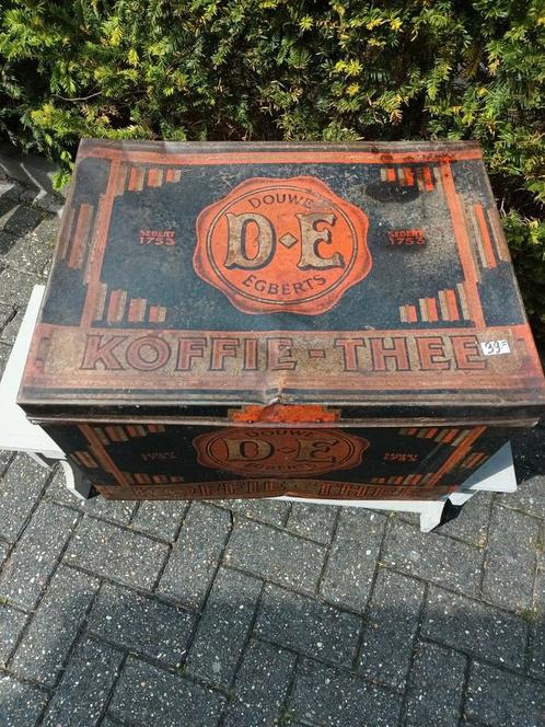 Antiek GROOT D.E WINKELBLIK, Verzamelen, Blikken, Gebruikt, Koffie, Douwe Egberts, Ophalen