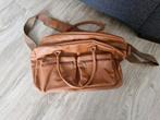 Cowboybag / luiertas bruin cognac (nep)leer, Kinderen en Baby's, Luiertassen, Ophalen of Verzenden, Gebruikt