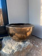 Exclusieve aardewerk bloempot brons; xxl diameter 62 cm, Tuin en Terras, Bloempotten, Ophalen, 40 cm of meer, Rond, Binnen
