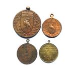 Nederland 4 penningen betreffende/met Wilhelmina, Ophalen of Verzenden, Overige materialen, Nederland