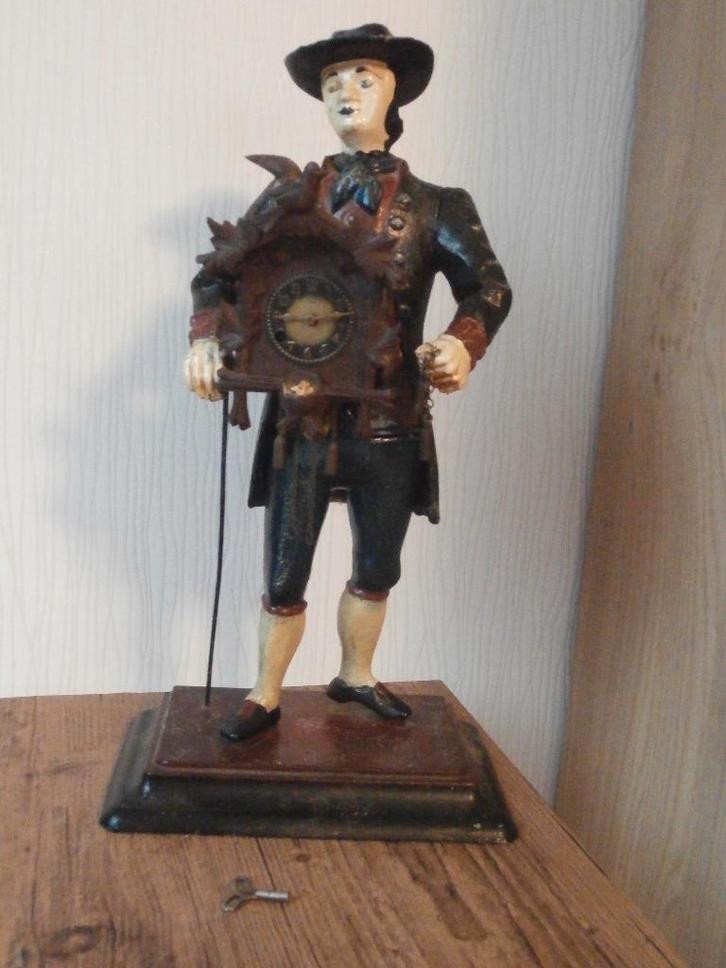 Klokkenmannetje met 8 Daags Koekoeksklokje, Antiek en Kunst, Antiek | Klokken, Ophalen of Verzenden