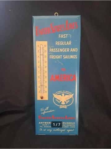 Vintage advertising sign thermometer United States Shipping beschikbaar voor biedingen