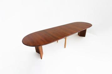 Vintage Deense grote ovalen uitschuifbare eettafel XL beschikbaar voor biedingen