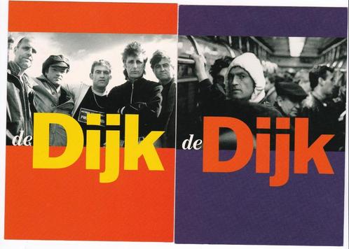 2x kaart Band 'De Dijk' met de broers van der Lubbe ca 1995, Verzamelen, Muziek, Artiesten en Beroemdheden, Nieuw, Foto of Kaart