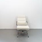 1x Vitra Eames Set EA 216 + 223 SoftPad Wit Leer - Gepolijst, Huis en Inrichting, Minder dan 75 cm, Ophalen of Verzenden, Zo goed als nieuw