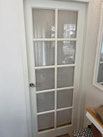 Houten deur met glas inclusief kozijn, Doe-het-zelf en Verbouw, Deuren en Horren, Gebruikt, 80 tot 100 cm, Binnendeur, Ophalen of Verzenden