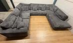 Mooie luxe grote grijze ribstof u bank - GEREINIGD!!!, Huis en Inrichting, Banken | Bankstellen, Ophalen, Comfort, Hoekbank, 300 cm of meer