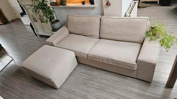 Ikea Kivik 3-zitsbank - Beige met voetenbank - afbeelding 1