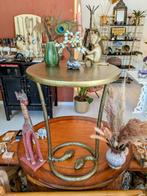 Gouden Metalen Slangentafel, Minder dan 55 cm, Metaal of Aluminium, ., Rond