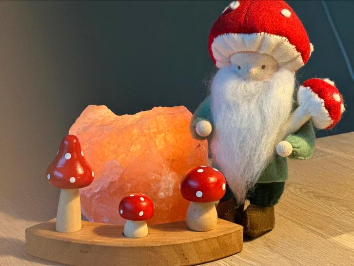 Paddenstoelen jaarring grimms steker herfst per stuk, Hobby en Vrije tijd, Vilt, Nieuw, Figuurtje(s), Wolvilt, Ophalen of Verzenden