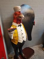 Decoratie beeld haan / kok met menu bord, Verzamelen, Beelden en Beeldjes, Ophalen, Zo goed als nieuw