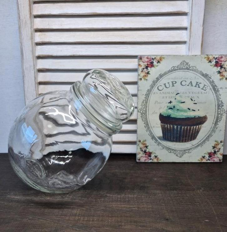 Grote glazen Belgische snoeppot, Antiek en Kunst, Curiosa en Brocante, Ophalen of Verzenden