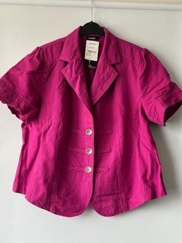 Cyclaam kleurig jasje, korte mouw, linnen, maat 52