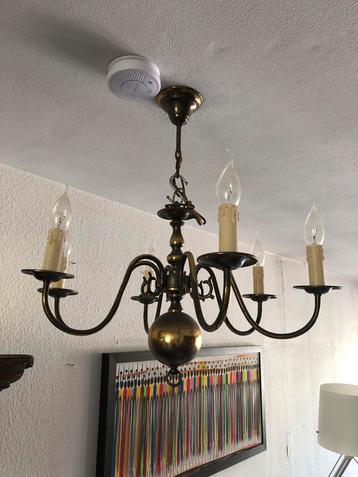 Koperen kroonluchter met 6 armen beschikbaar voor biedingen