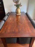 Massief houten eettafel, Huis en Inrichting, Tafels | Eettafels, Ophalen, Gebruikt, 100 tot 150 cm, Koloniaal