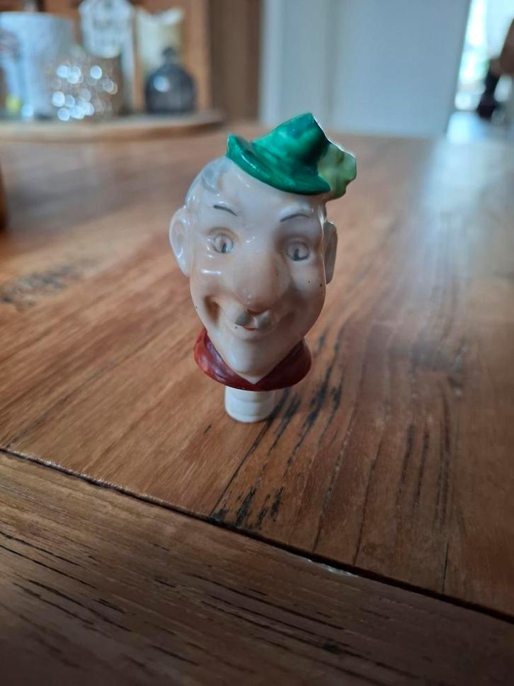 3 Keramische Wijnfles Stoppers 'Schnapsnase' Jaren 50, Antiek en Kunst, Antiek | Woonaccessoires, Ophalen of Verzenden