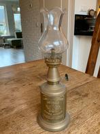 Antiek Vintage Koperen Olielamp De Bij met Glas izgst, Antiek en Kunst, Ophalen of Verzenden