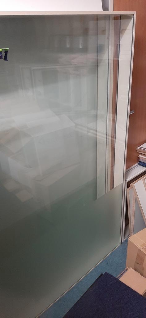 Ruimte verdeler met Glazen isolatie wand + deur in kozijn, Doe-het-zelf en Verbouw, Glas en Ramen, Gebruikt, Glasplaat, 160 cm of meer