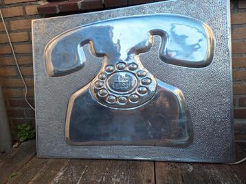 Zeer grote metalen oude telefoon plaat.DALEN,DRENTHE  beschikbaar voor biedingen